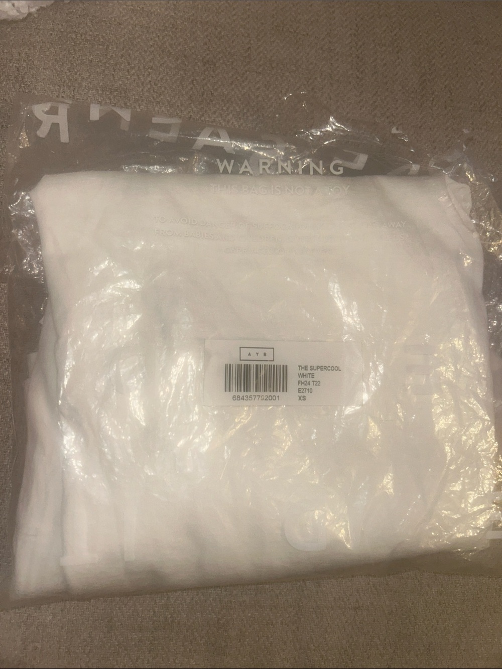 AYR The SuperCool Tee Sleeveless Crewneck Tank Top - White XS oversized - Picture 6 of 6